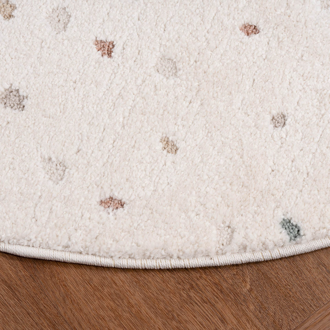 שטיח נקודות 01 קרם עגול