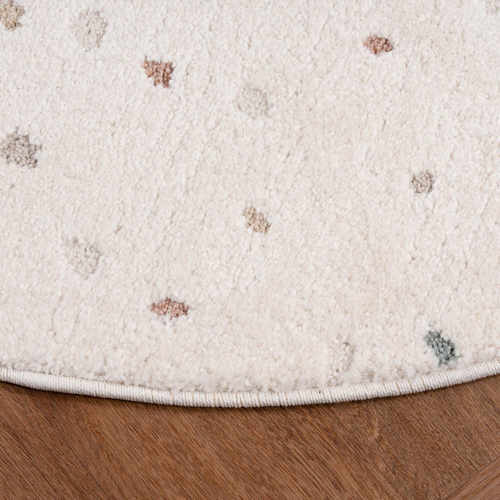 שטיח נקודות 01 קרם עגול