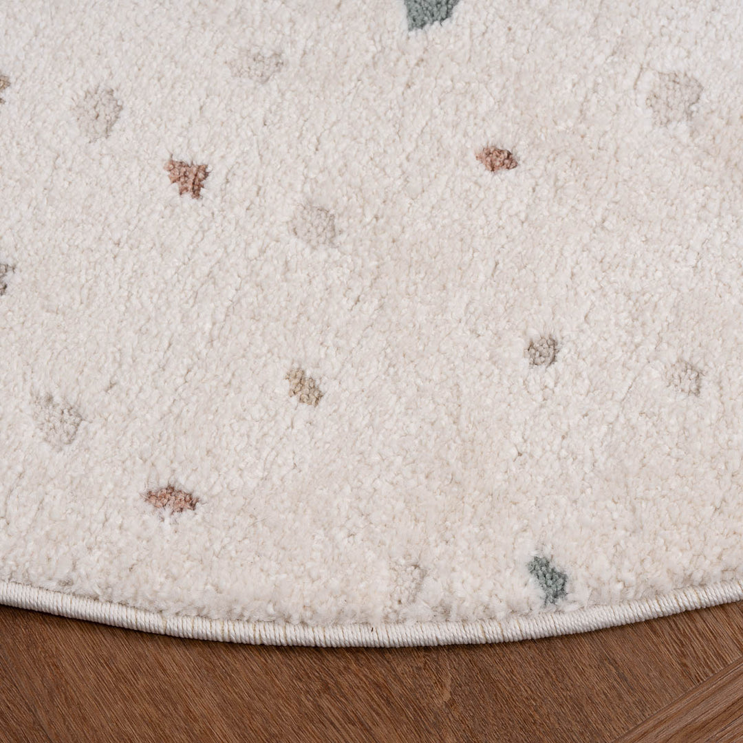 שטיח נקודות 01 קרם עגול