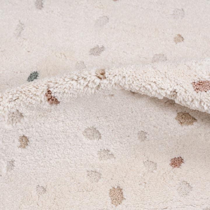 שטיח נקודות 01 קרם עגול