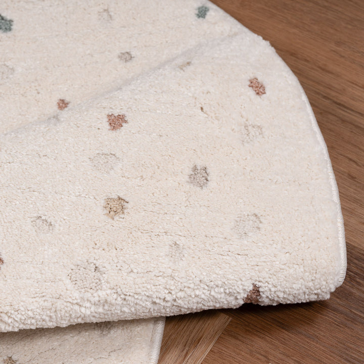 שטיח נקודות 01 קרם עגול