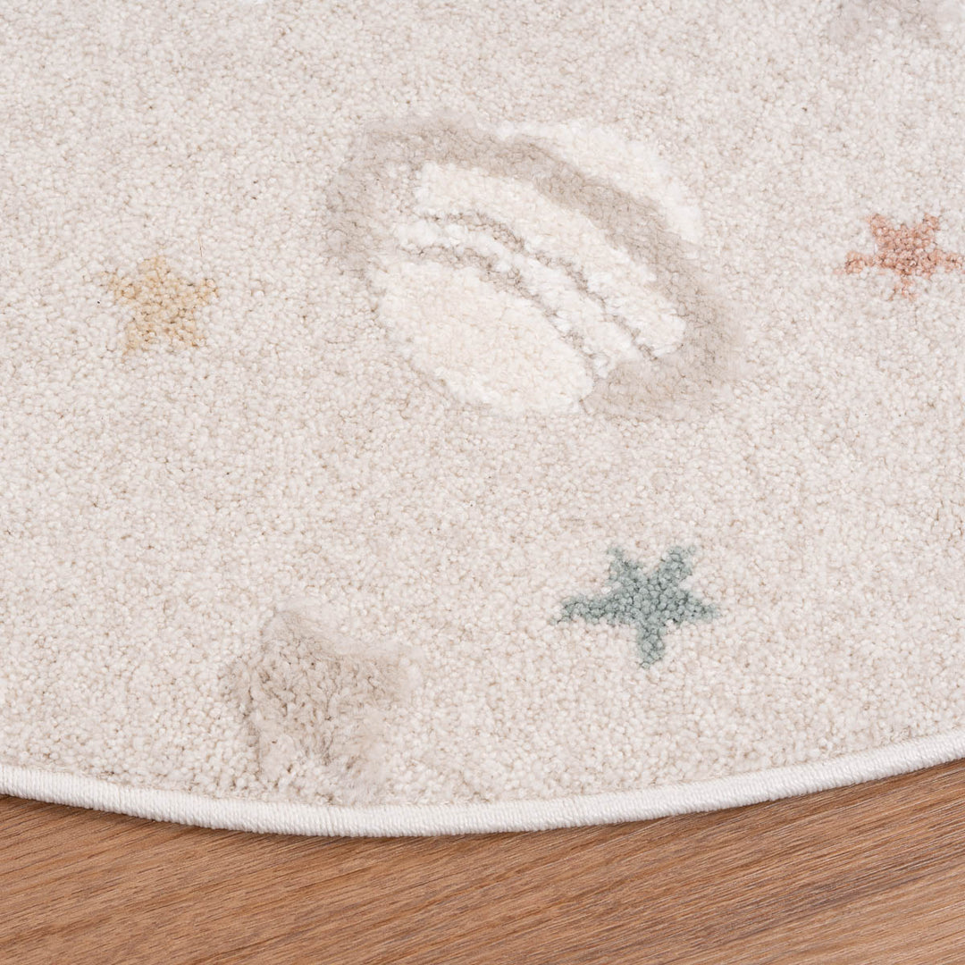 שטיח אסטרונאוט 01 קרם עגול