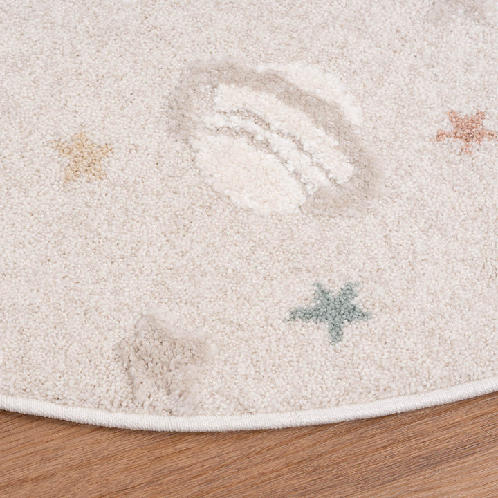 שטיח אסטרונאוט 01 קרם עגול