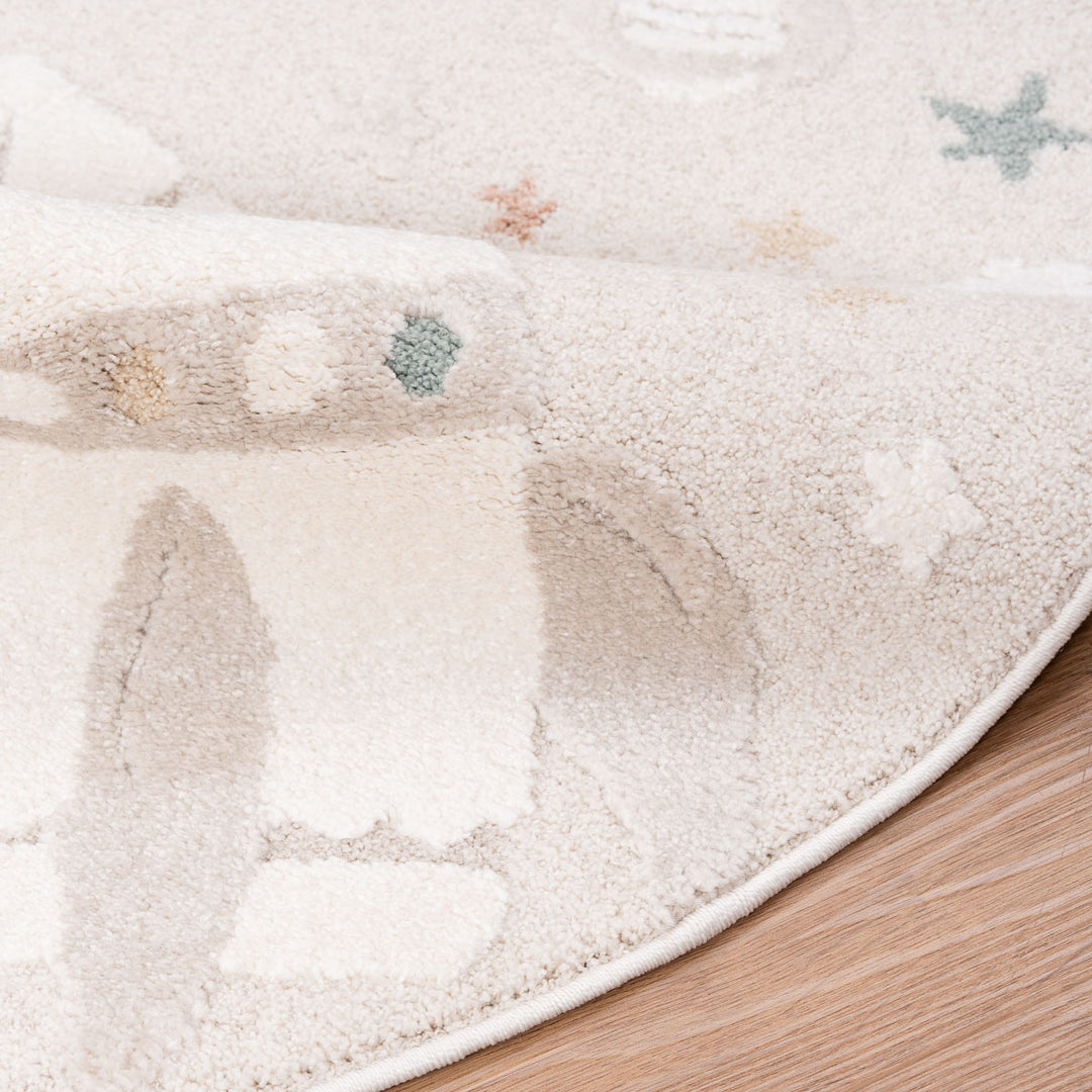 שטיח אסטרונאוט 01 קרם עגול