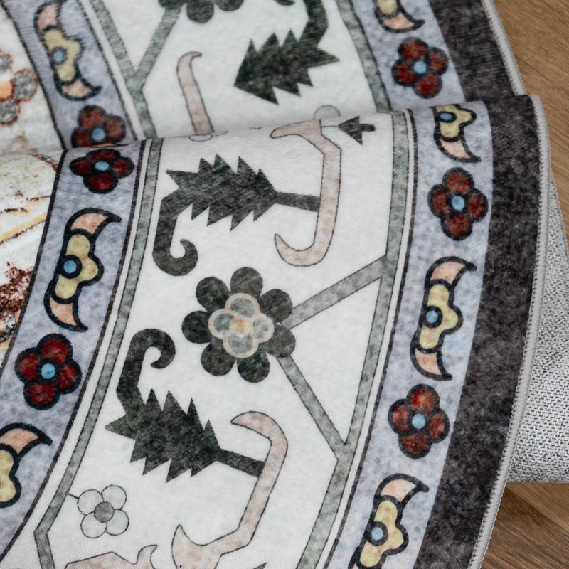 שטיח רחיץ מלטה 04 עגול צבעוני | Malta Washable Rug
