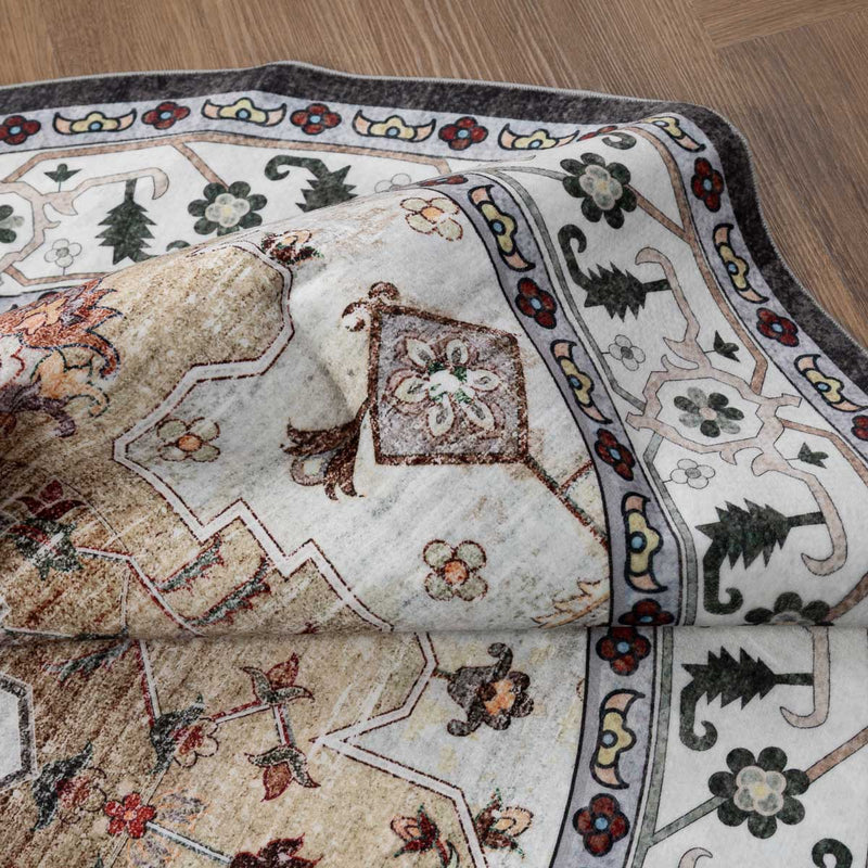 שטיח רחיץ מלטה 04 עגול צבעוני | Malta Washable Rug