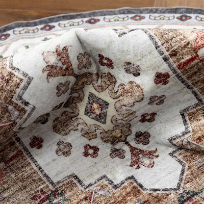 שטיח רחיץ מלטה 04 עגול צבעוני | Malta Washable Rug