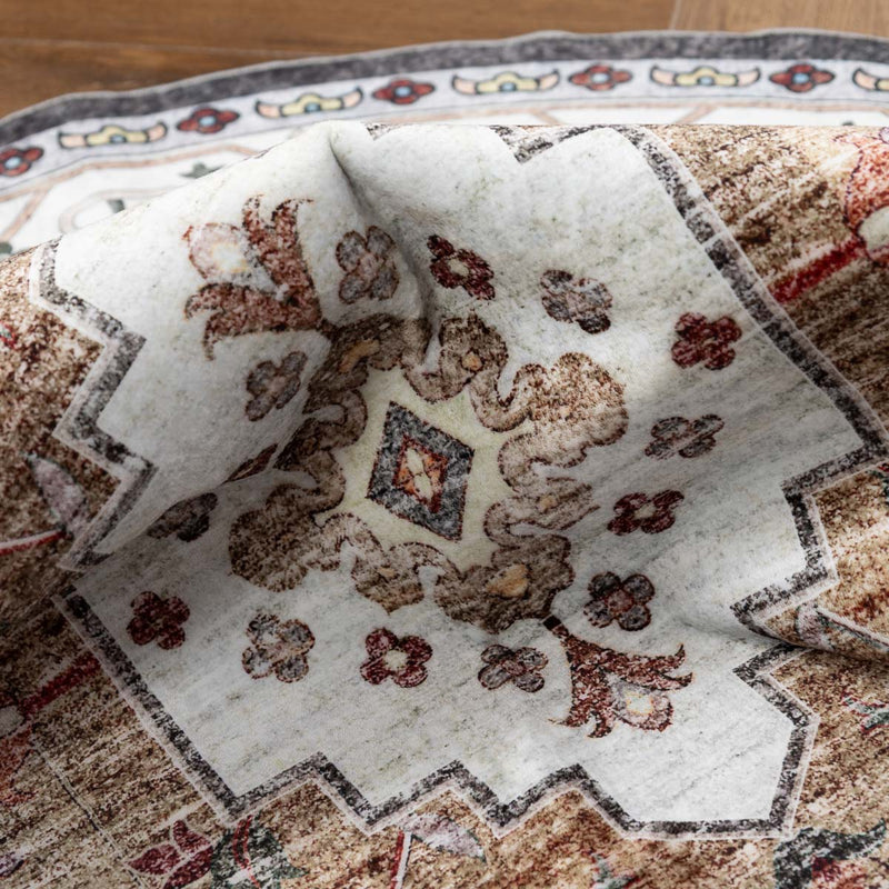 שטיח רחיץ מלטה 04 עגול צבעוני | Malta Washable Rug