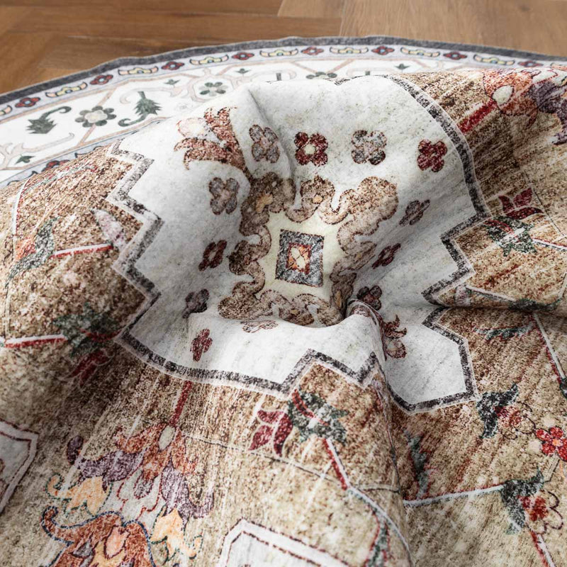 שטיח רחיץ מלטה 04 עגול צבעוני | Malta Washable Rug