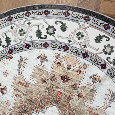 שטיח רחיץ מלטה 04 עגול צבעוני | Malta Washable Rug