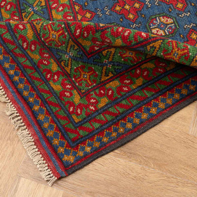 שטיח אפגני בוכרה 00 כחול 203*160 | Bokhara Rug