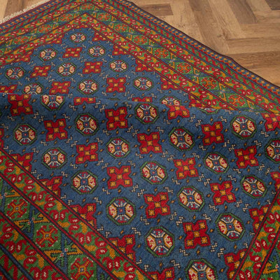 שטיח אפגני בוכרה 00 כחול 203*160 | Bokhara Rug
