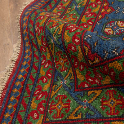 שטיח אפגני בוכרה 00 כחול 203*160 | Bokhara Rug