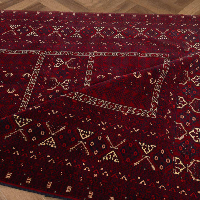 שטיח אפגנן קונדוז 00 אדום 242*166 | Afghan Kunduz Hand-Knotted