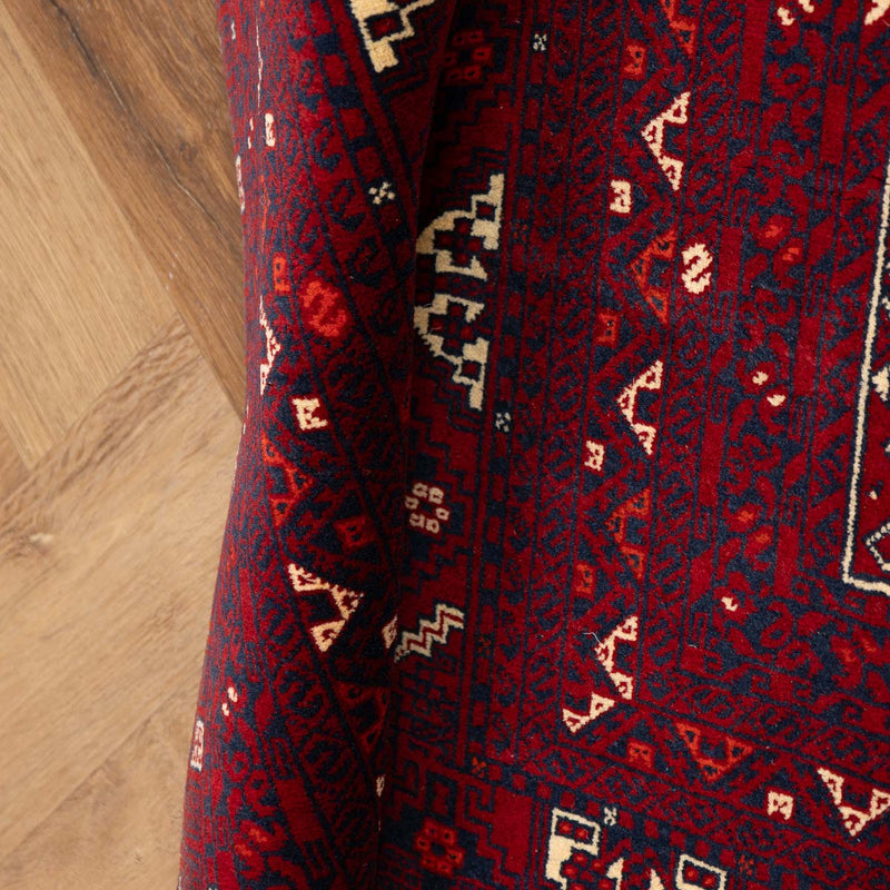 שטיח אפגנן קונדוז 00 אדום 242*166 | Afghan Kunduz Hand-Knotted