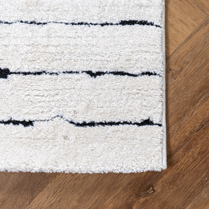 שטיח פנדורה 02 לבן שחור | Pandora