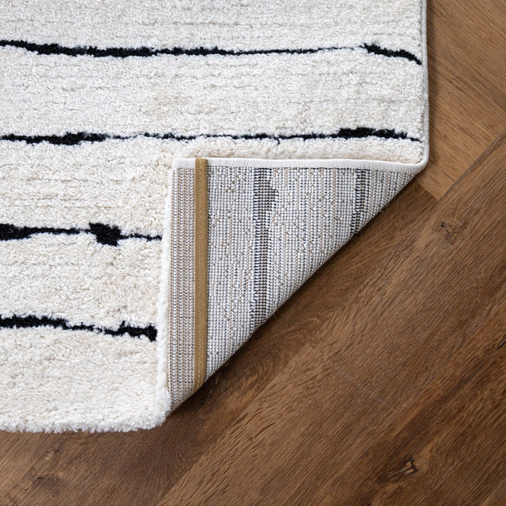 שטיח פנדורה 02 לבן שחור | Pandora