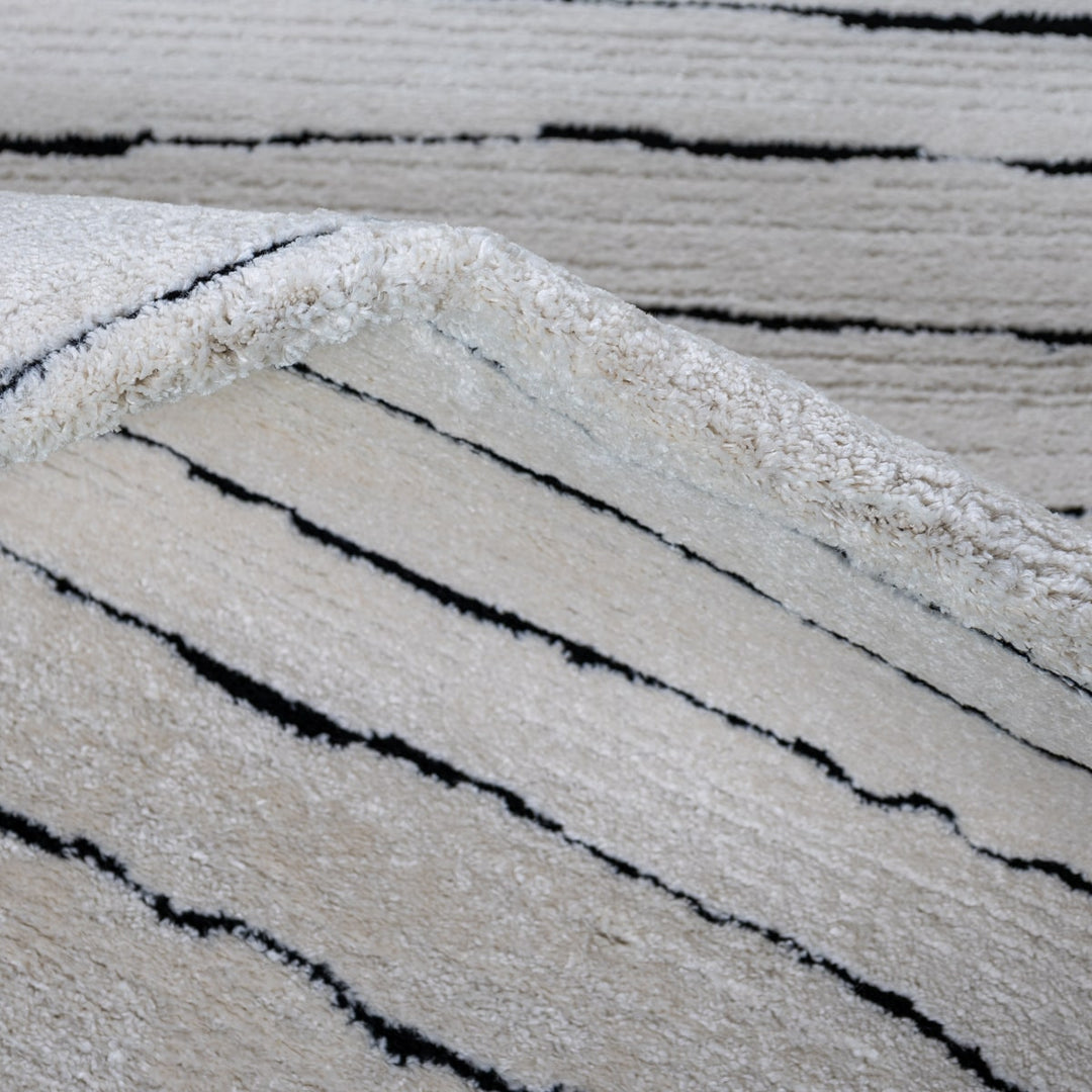 שטיח פנדורה 02 לבן שחור | Pandora