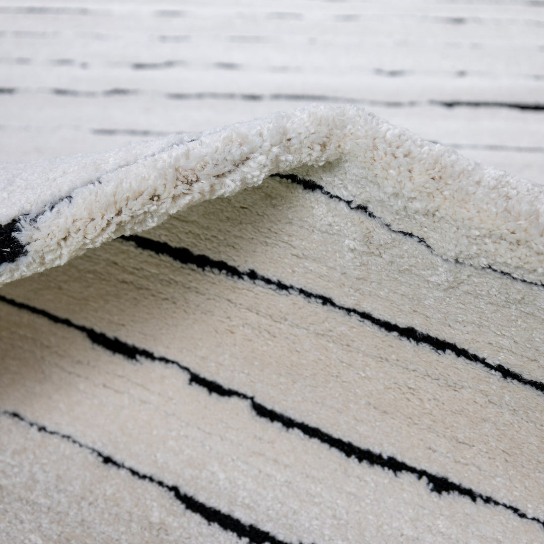 שטיח פנדורה 02 לבן שחור | Pandora