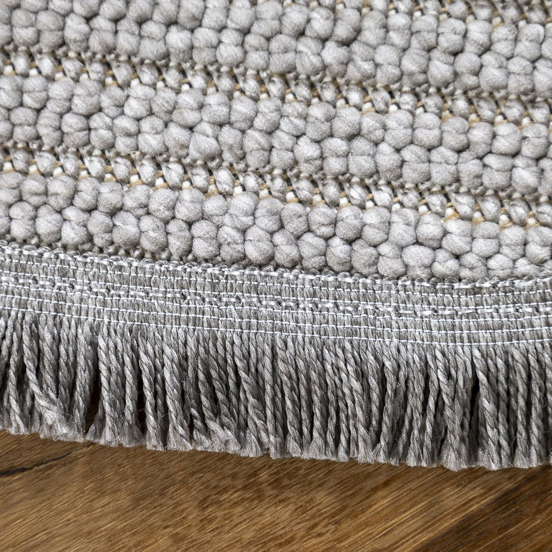 שטיח לופס 04 אפור עגול | Loops