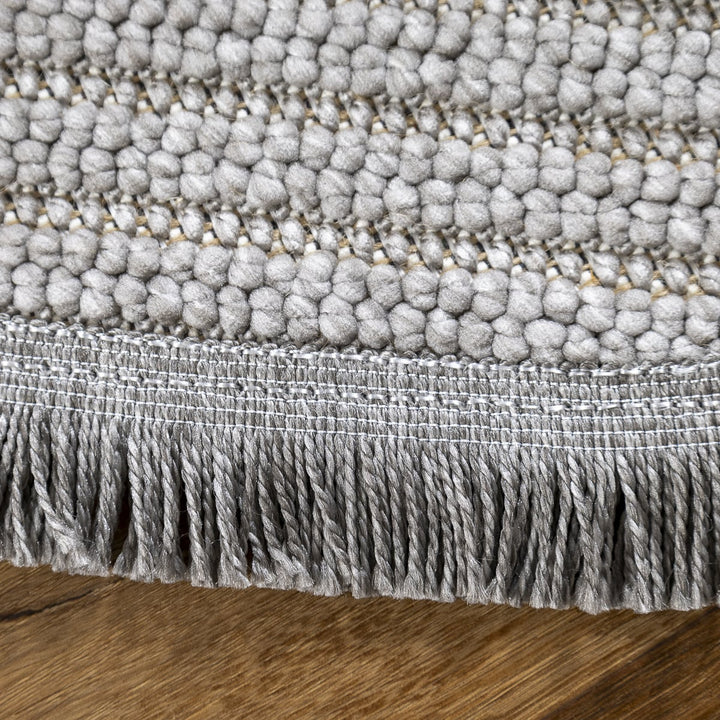 שטיח לופס 04 אפור עגול | Loops