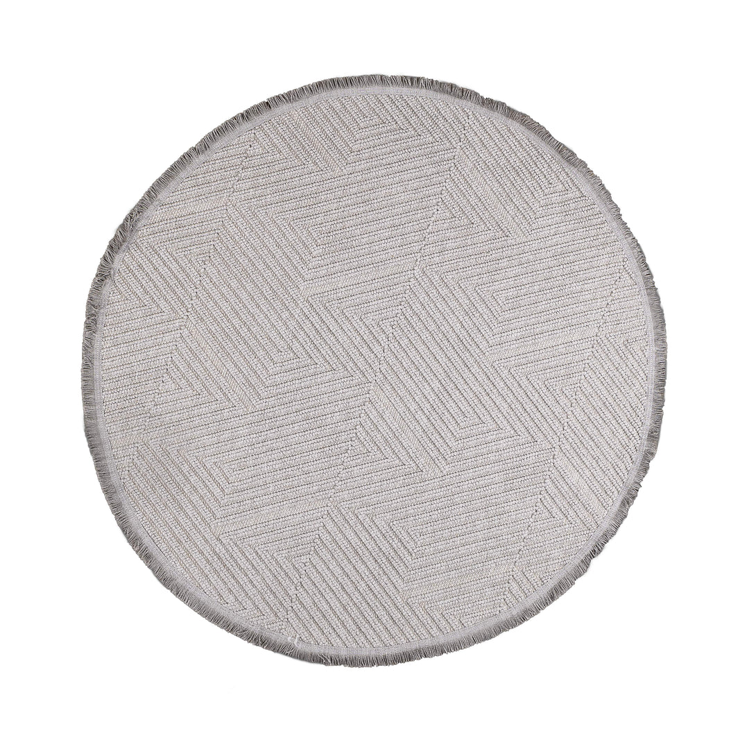 שטיח לופס 04 אפור עגול | Loops