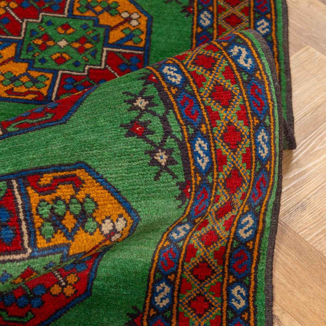 שטיח אפגני רגל פיל 00 ירוק 295*82