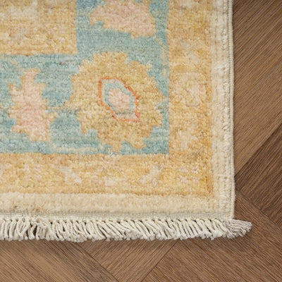 שטיח סופר זיגלר 00 בז' מסגרת תכלת Zigler | 73*190