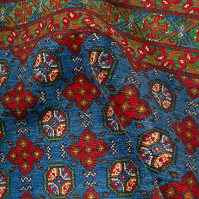 שטיח אפגני בוכרה 00 כחול 198*151 | Bokhara Rug