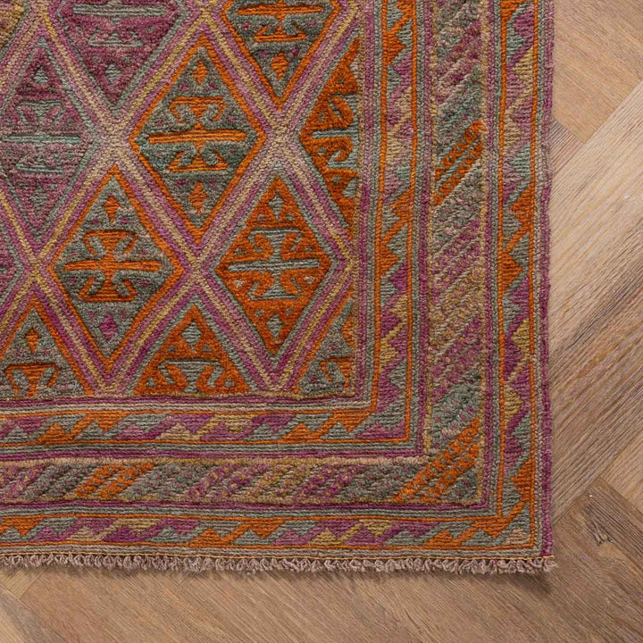שטיח אוזבקי 00 אדום/כתום 190*150 | Uzbek