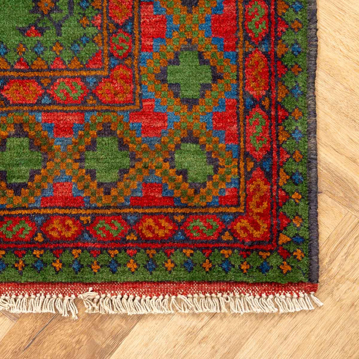 שטיח אפגני רגל פיל 00 ירוק 150*95