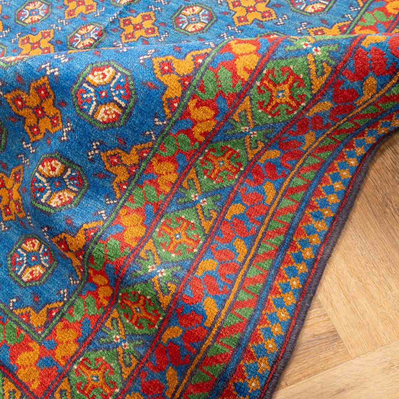 שטיח אפגני בוכרה 00 כחול 198*152 | Bokhara Rug