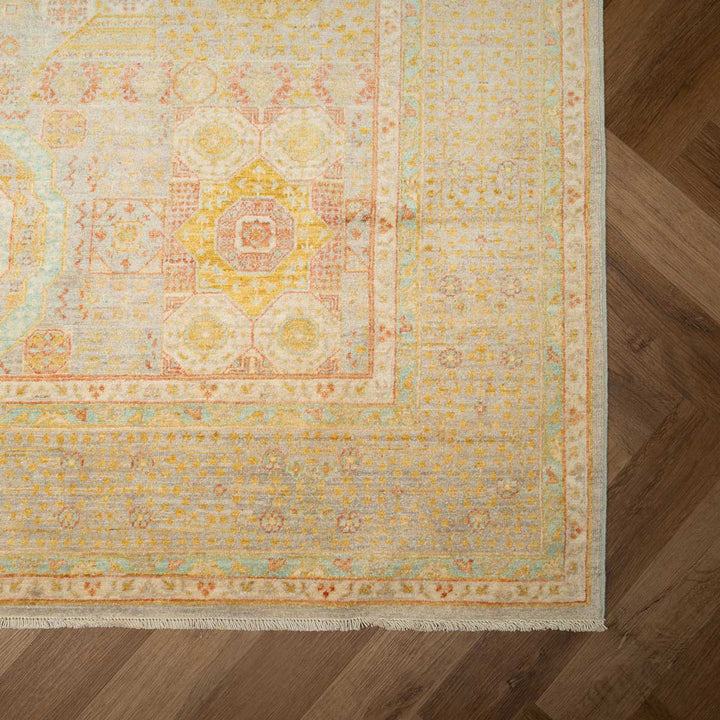 שטיח ממלוק 00 בז'\ורוד עתיק 294*201| Mamluk