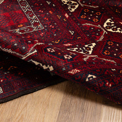 שטיח אפגנן קונדוז 00 אדום 242*165 | Afghan Kunduz Hand-Knotted