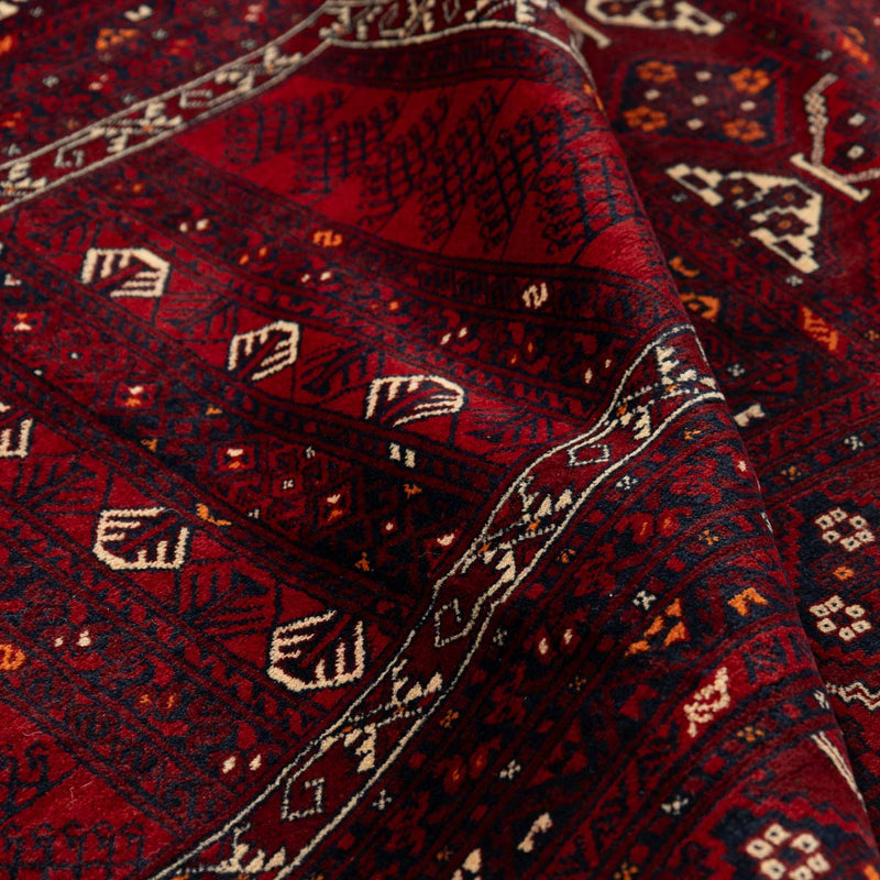 שטיח אפגנן קונדוז 00 אדום 242*165 | Afghan Kunduz Hand-Knotted