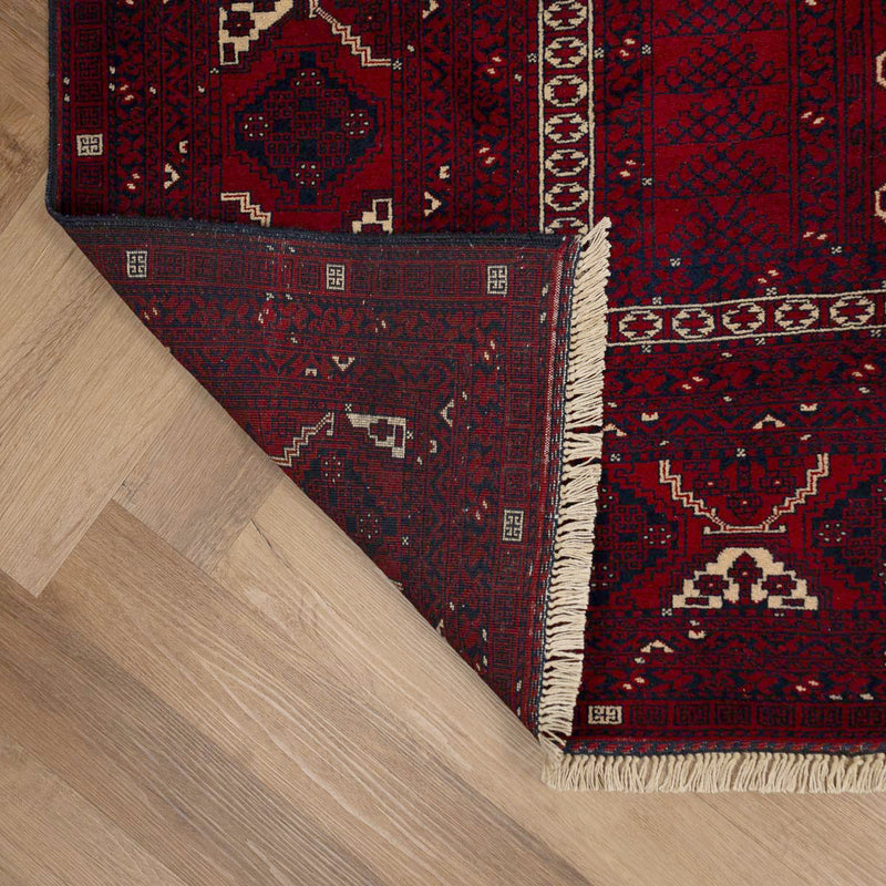 שטיח אפגנן קונדוז 00 אדום 240*153 | Afghan Kunduz Hand-Knotted