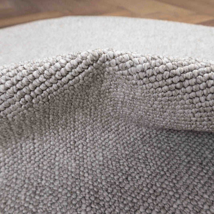 שטיח לופס 01 אפור בהיר עגול | Loops