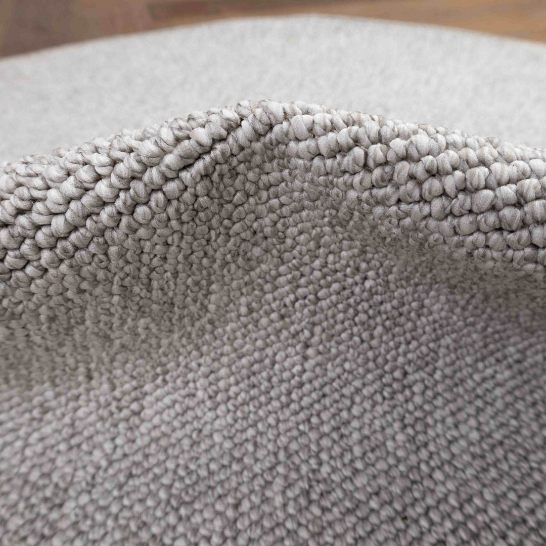 שטיח לופס 01 אפור בהיר עגול | Loops