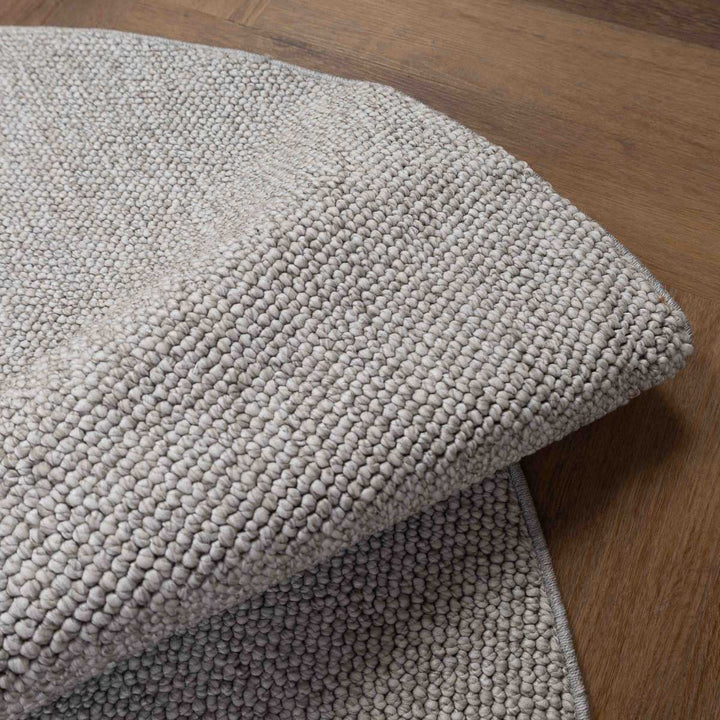 שטיח לופס 01 אפור בהיר עגול | Loops