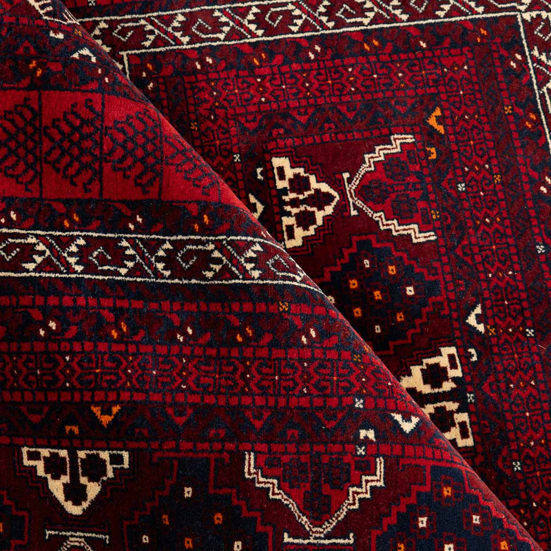 שטיח אפגנן קונדוז 00 אדום 246*159 | Afghan Kunduz Hand-Knotted