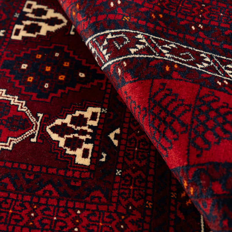 שטיח אפגנן קונדוז 00 אדום 246*159 | Afghan Kunduz Hand-Knotted
