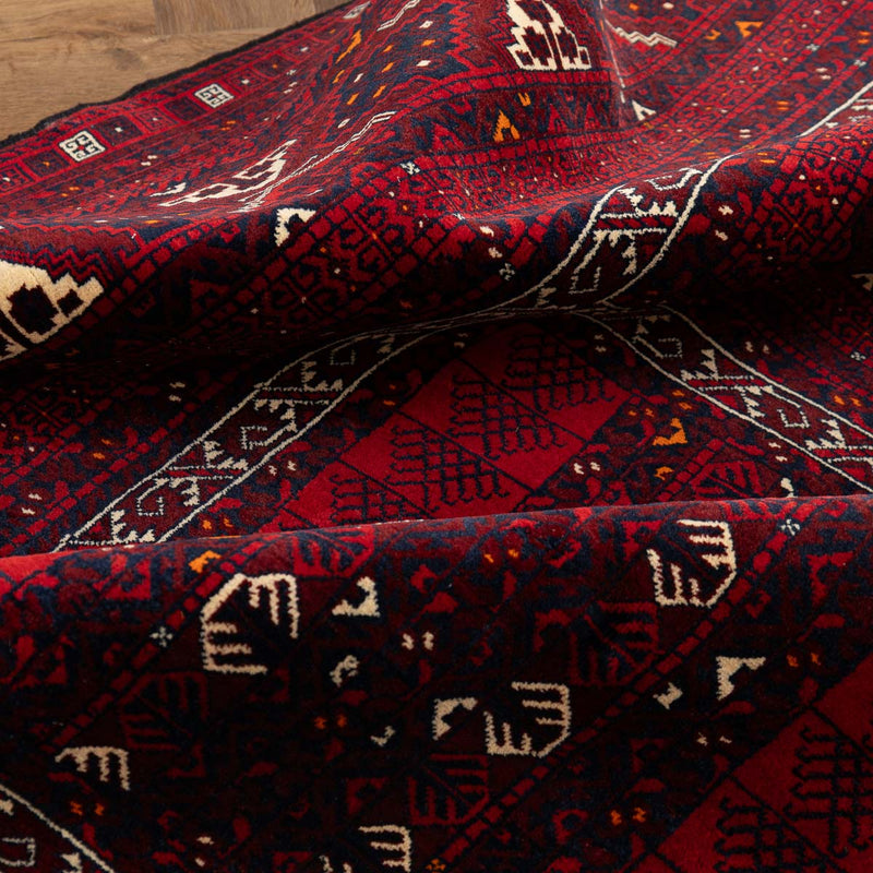 שטיח אפגנן קונדוז 00 אדום 246*159 | Afghan Kunduz Hand-Knotted