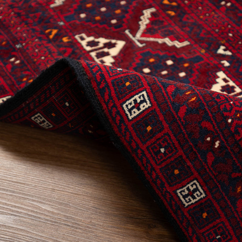 שטיח אפגנן קונדוז 00 אדום 246*159 | Afghan Kunduz Hand-Knotted
