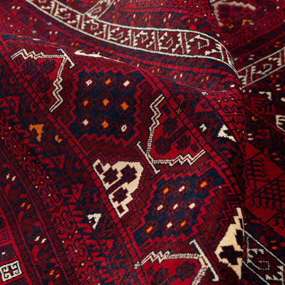 שטיח אפגנן קונדוז 00 אדום 246*159 | Afghan Kunduz Hand-Knotted