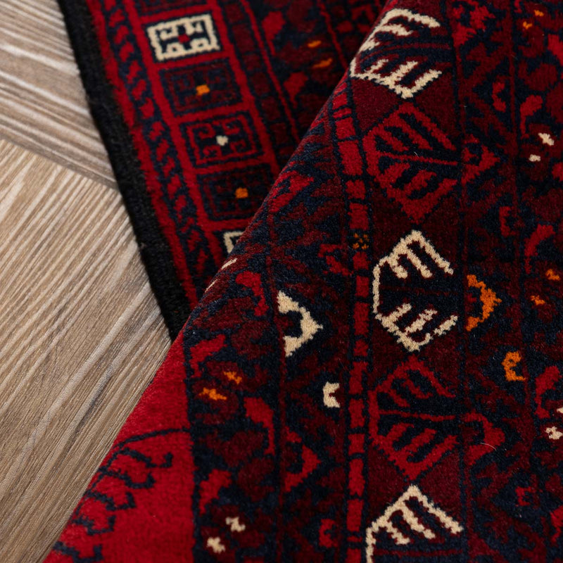 שטיח אפגנן קונדוז 00 אדום 246*159 | Afghan Kunduz Hand-Knotted