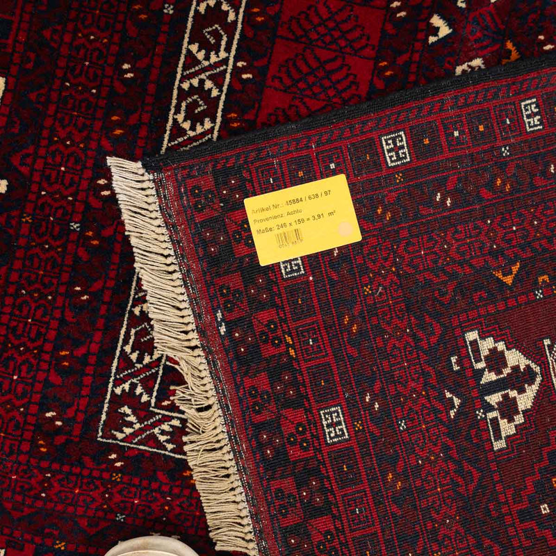 שטיח אפגנן קונדוז 00 אדום 246*159 | Afghan Kunduz Hand-Knotted