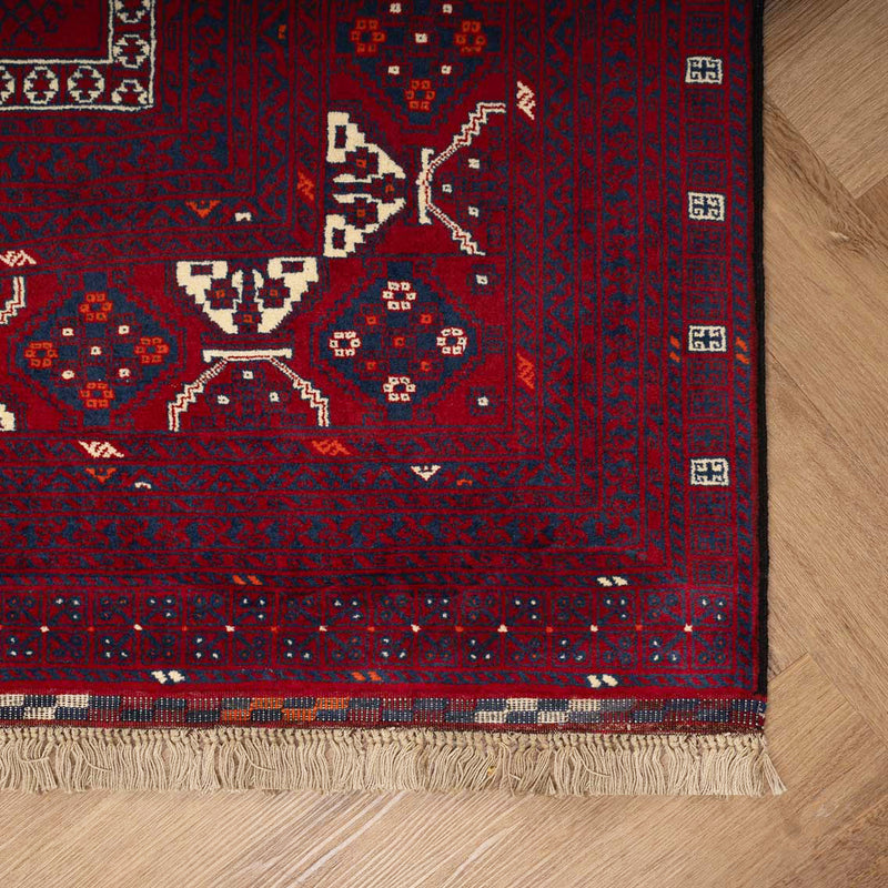 שטיח אפגנן קונדוז 00 אדום 246*151 | Afghan Kunduz Hand-Knotted