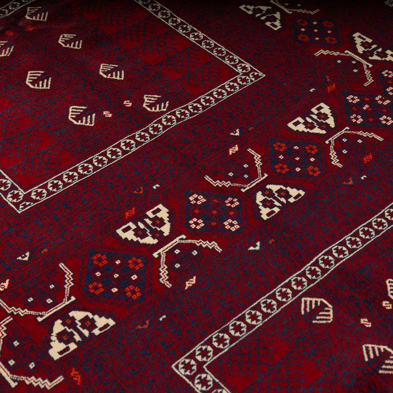 שטיח אפגנן קונדוז 00 אדום 246*151 | Afghan Kunduz Hand-Knotted
