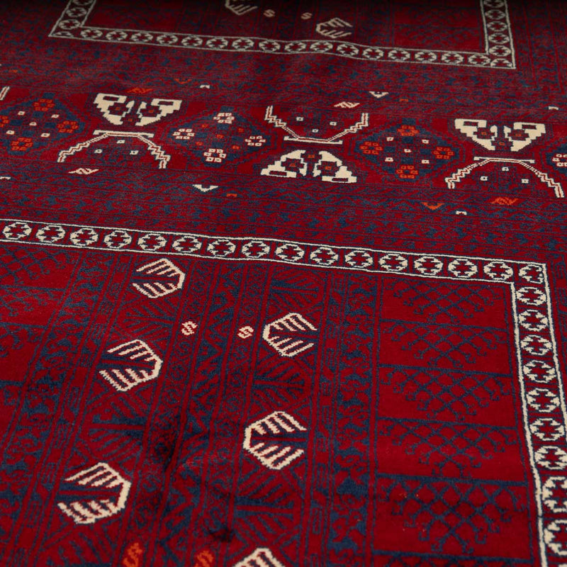 שטיח אפגנן קונדוז 00 אדום 246*151 | Afghan Kunduz Hand-Knotted