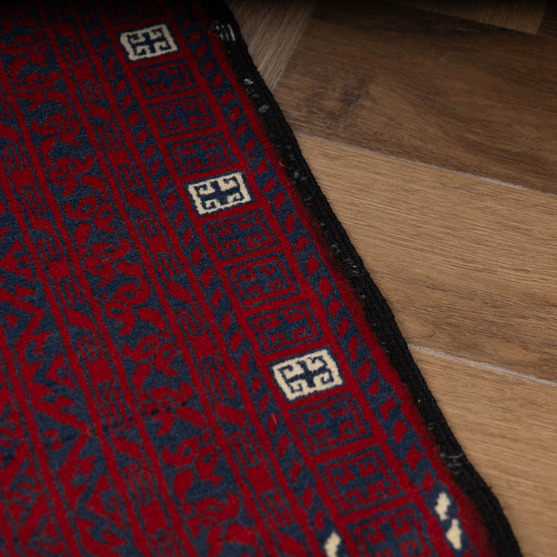 שטיח אפגנן קונדוז 00 אדום 246*151 | Afghan Kunduz Hand-Knotted